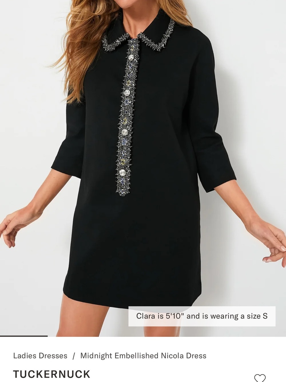 NWT Tuckernuck Black Midnight Embellished Nicola Dress